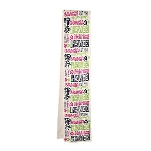 COACH Y2K Poppy Heart Graffiti Multicolor Logo Scarf Cream Green‎ Pink